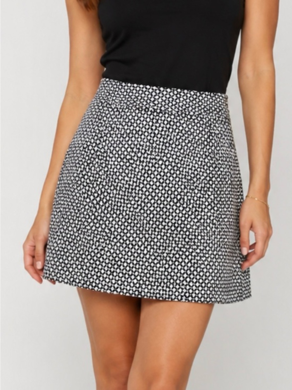 Banana Republic Tweed Textured Mini Skirt Size4 Wool Blend Lined Preppy/Academia